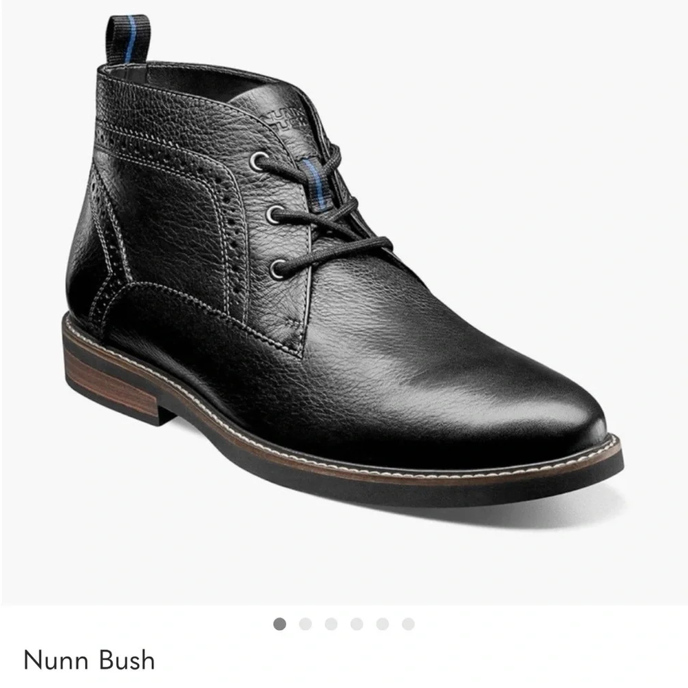 Nunn Bush Chukkas Black Leather Men's Ankle Boots Lace Up Size 11 - Picture 16 of 16